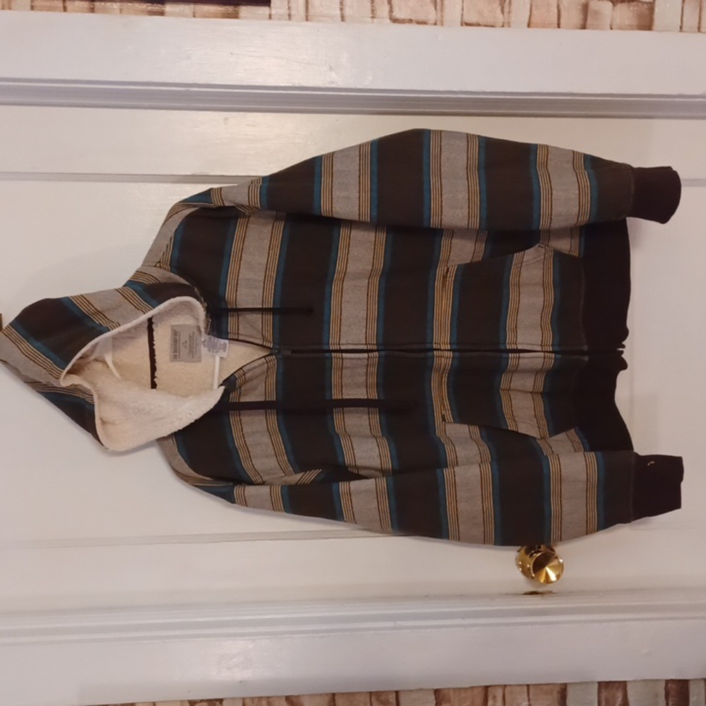 Fleece lined jacket men's size large hooded jacket no boundaries